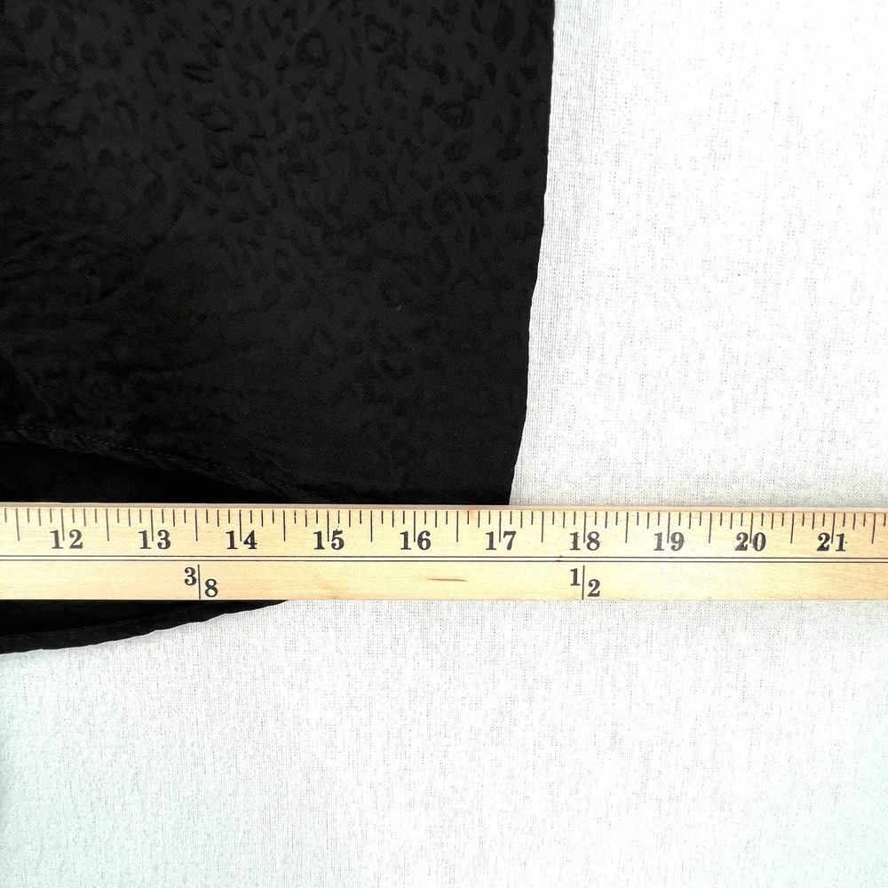 GOOD AMERICAN Leopard Jacquard Tie Front Top Womens Medium 2 Black Long Sleeve - Picture 13 of 16